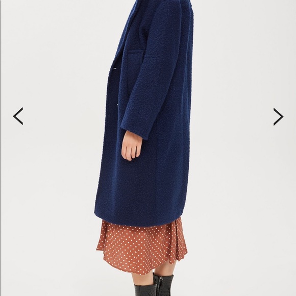 Topshop Boucle Button Front Coat - Picture 4 of 12